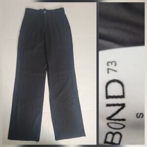 BOND 73 Trouser Pants Womens Sz Small Tailored Wide Leg Pleats High Rise Black